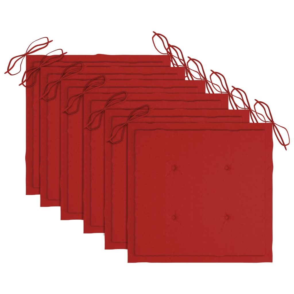 Καρέκλες Κήπου 6 τεμ. Γκρι από Μασίφ Ξύλο Ακακίας με Μαξιλάρια - PAKOBAZAAR