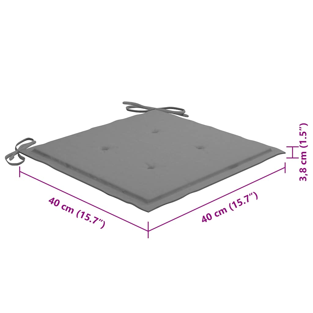 Καρέκλες Εξ. Χώρου Πτυσσόμενες 8 τεμ. Ξύλο Ακακίας με Μαξιλάρια - PAKOBAZAAR