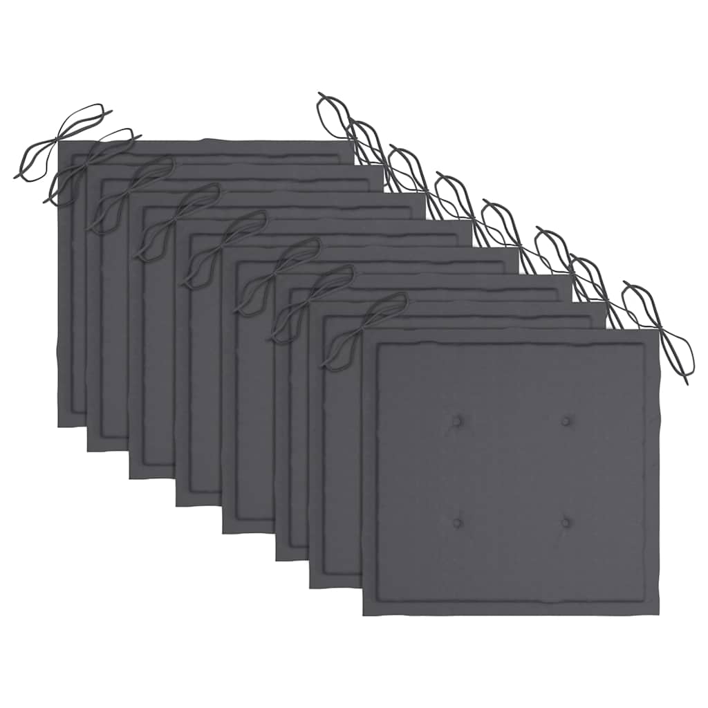 Καρέκλες Εξ. Χώρου Πτυσσόμενες 8 τεμ. Ξύλο Ακακίας & Μαξιλάρια - PAKOBAZAAR