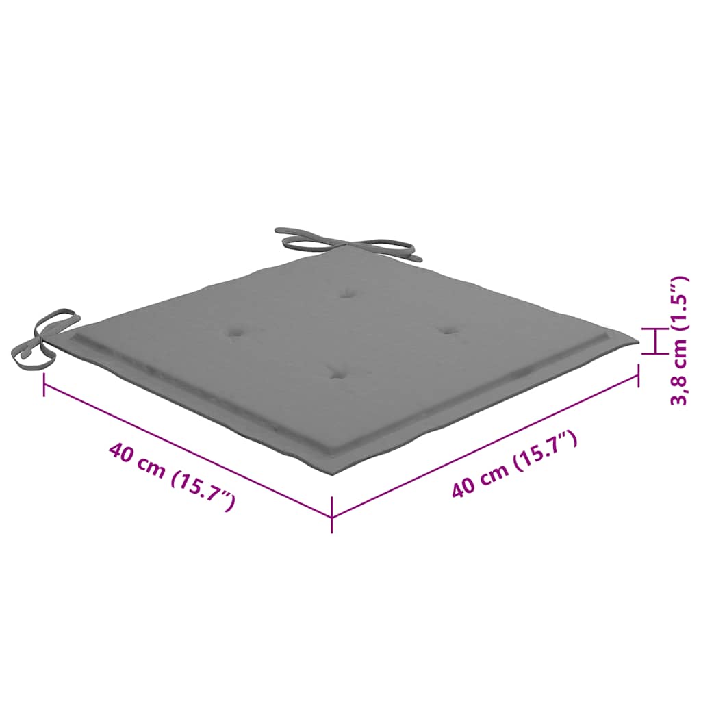 Καρέκλες Εξ. Χώρου Πτυσσόμενες 8 τεμ. Ξύλο Ακακίας & Μαξιλάρια - PAKOBAZAAR