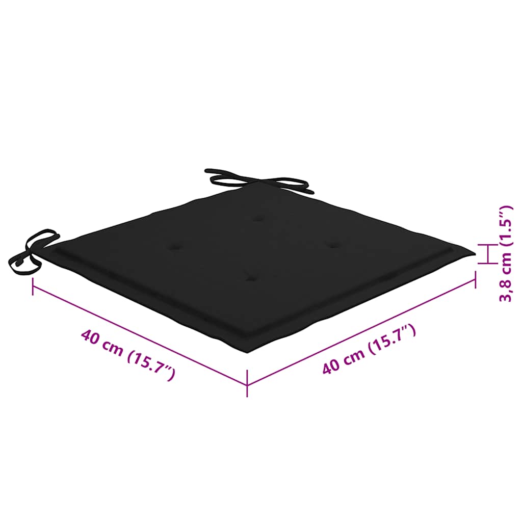 Καρέκλες Εξ. Χώρου Πτυσσόμενες 8 τεμ. Ξύλο Ακακίας & Μαξιλάρια - PAKOBAZAAR