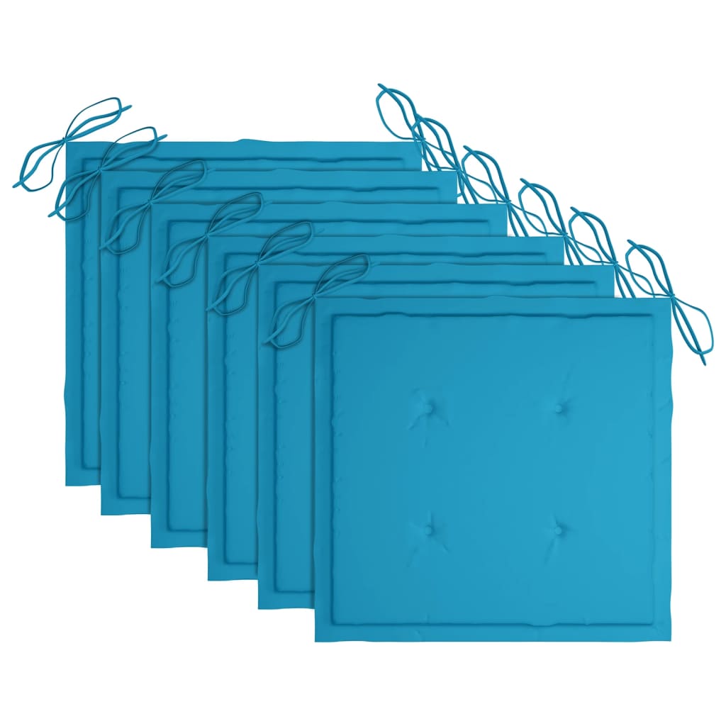 Καρέκλες Τραπεζαρίας Εξ. Χώρου 6 τεμ. Ξύλο Ακακίας με Μαξιλάρια - PAKOBAZAAR