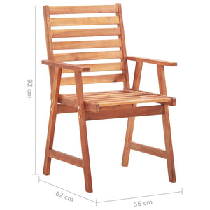 Καρέκλες Τραπεζαρίας Εξ. Χώρου 8 τεμ. Ξύλο Ακακίας με Μαξιλάρια - Pakobazaar