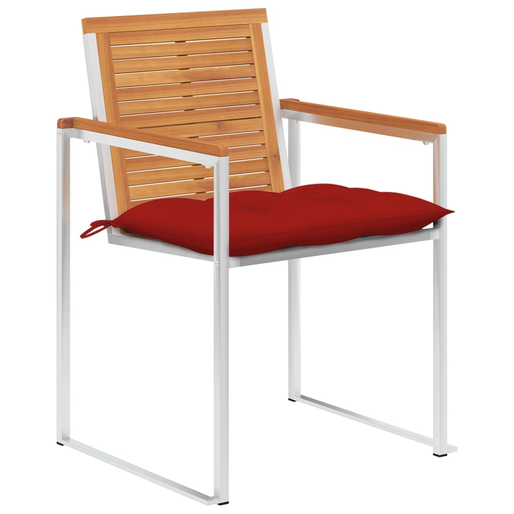 Καρέκλες Κήπου 6 τεμ. από Μασίφ Ξύλο Ακακίας με Μαξιλάρια - PAKOBAZAAR