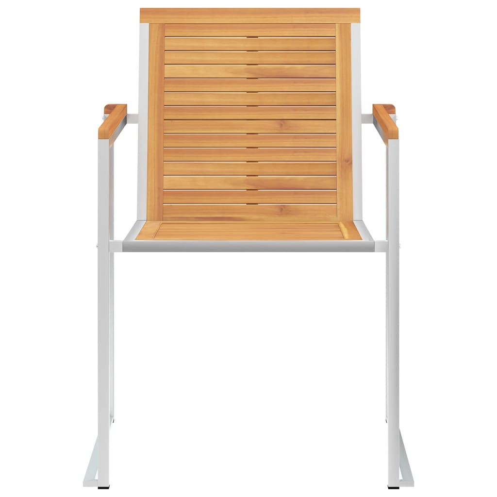Καρέκλες Κήπου 6 τεμ. από Μασίφ Ξύλο Teak/Ανοξείδωτο Ατσάλι - PAKOBAZAAR