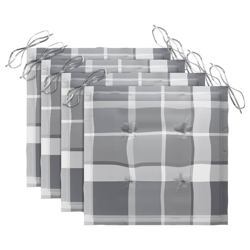 Καρέκλες Κήπου 4 τεμ. από Μασίφ Ξύλο Teak με Μαξιλάρια - PAKOBAZAAR