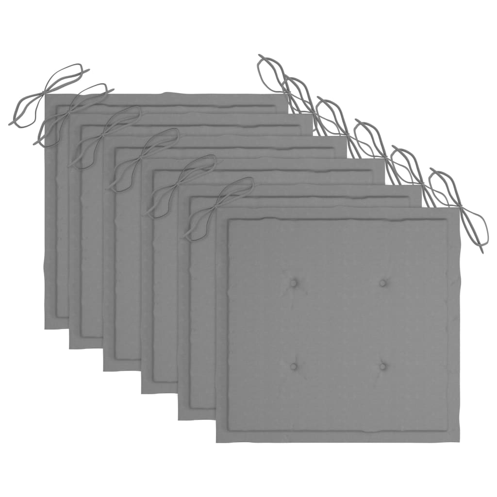 Καρέκλες Κήπου 6 τεμ. από Μασίφ Ξύλο Teak με Μαξιλάρια - PAKOBAZAAR