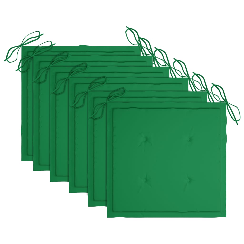 Καρέκλες Κήπου 6 τεμ. από Μασίφ Ξύλο Teak με Μαξιλάρια - PAKOBAZAAR