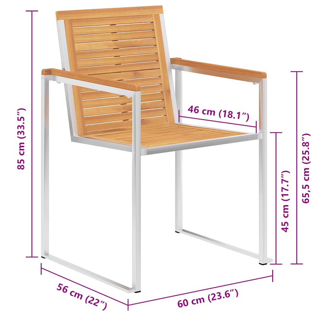 Καρέκλες Κήπου 8 τεμάχια από Μασίφ Ξύλο Teak με Μαξιλάρια - PAKOBAZAAR