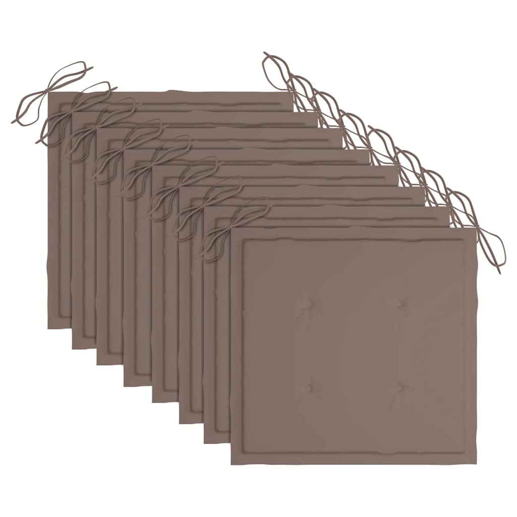 Καρέκλες Κήπου 8 τεμάχια από Μασίφ Ξύλο Teak με Μαξιλάρια - PAKOBAZAAR