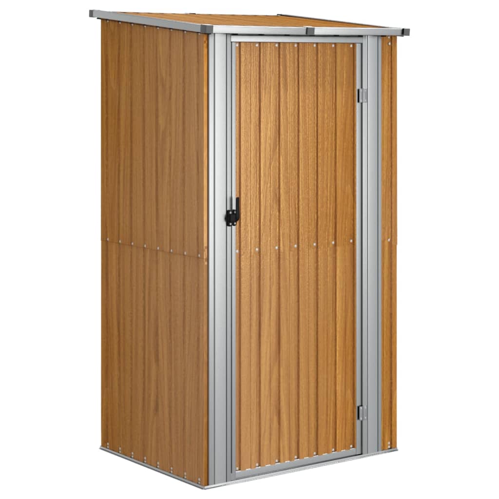 Αποθήκη Κήπου Καφέ 118,5 x 97 x 209,5 εκ. από Γαλβανισμένο Ατσάλι - PAKOBAZAAR