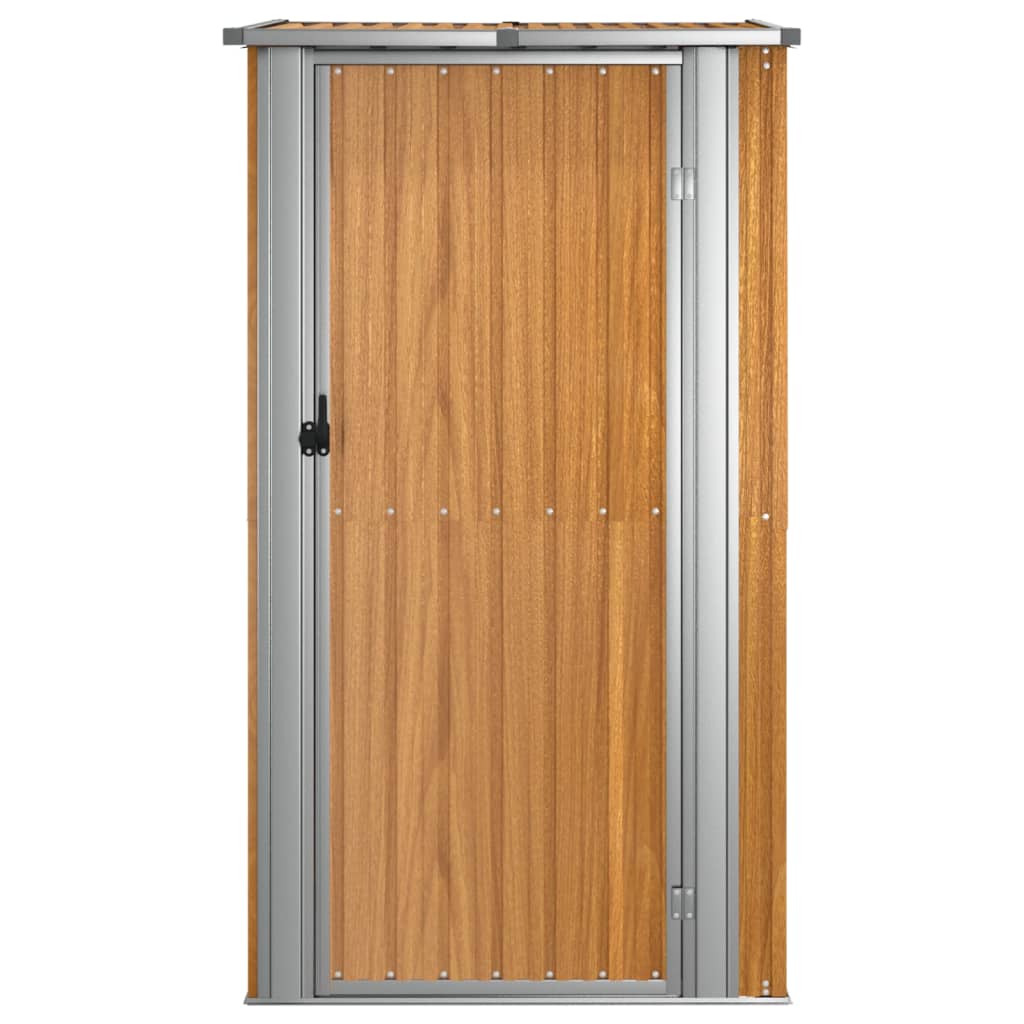 Αποθήκη Κήπου Καφέ 118,5 x 97 x 209,5 εκ. από Γαλβανισμένο Ατσάλι - PAKOBAZAAR