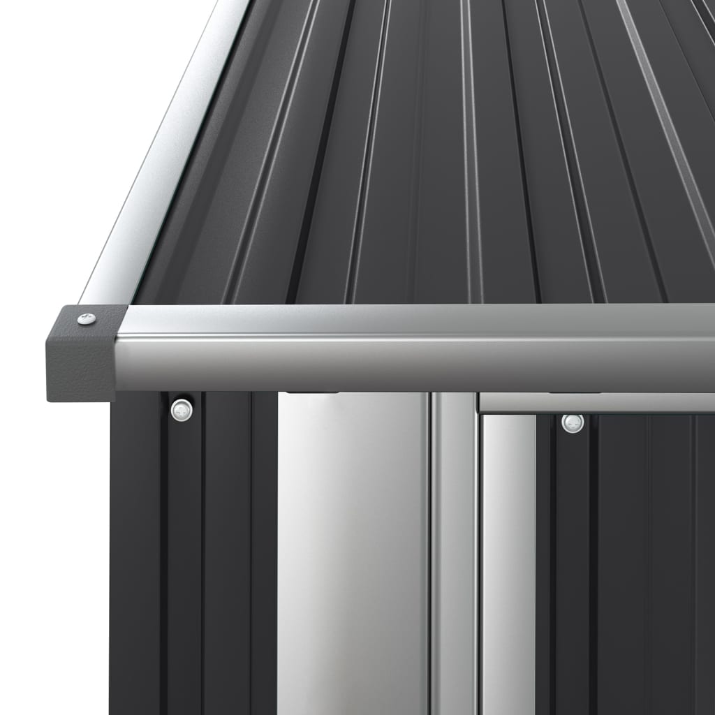 Αποθήκη Κήπου Ανθρακί 180,5 x 97 x 209,5 εκ. από Γαλβαν. Ατσάλι - PAKOBAZAAR