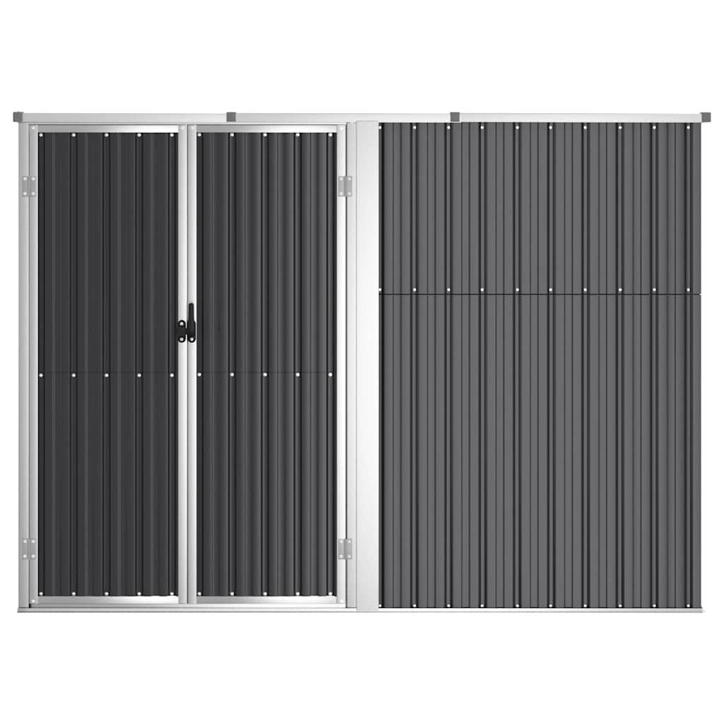 Αποθήκη Εργαλείων Κήπου Ανθρακί 225x89x161 εκ. Γαλβαν. Ατσάλι
