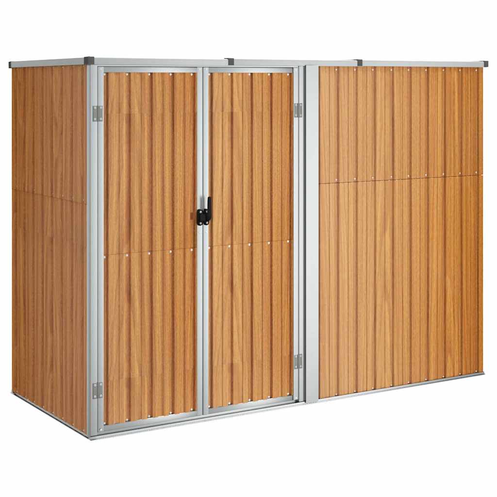 Αποθήκη Εργαλείων Κήπου Καφέ 225x89x161 εκ. Γαλβαν. Ατσάλι