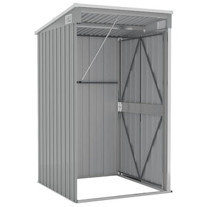Αποθήκη Κήπου Επιτοίχια Γκρι 118x100x178 εκ. Γαλβ. Χάλυβας