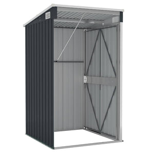 Αποθήκη Κήπου Επιτοίχια Ανθρακί 118 x 100 x 178 εκ. από Ατσάλι