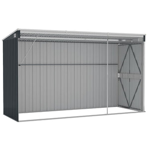 Αποθήκη Κήπου Επιτοίχια Ανθρακί 118 x 288 x 178 εκ από Ατσάλι