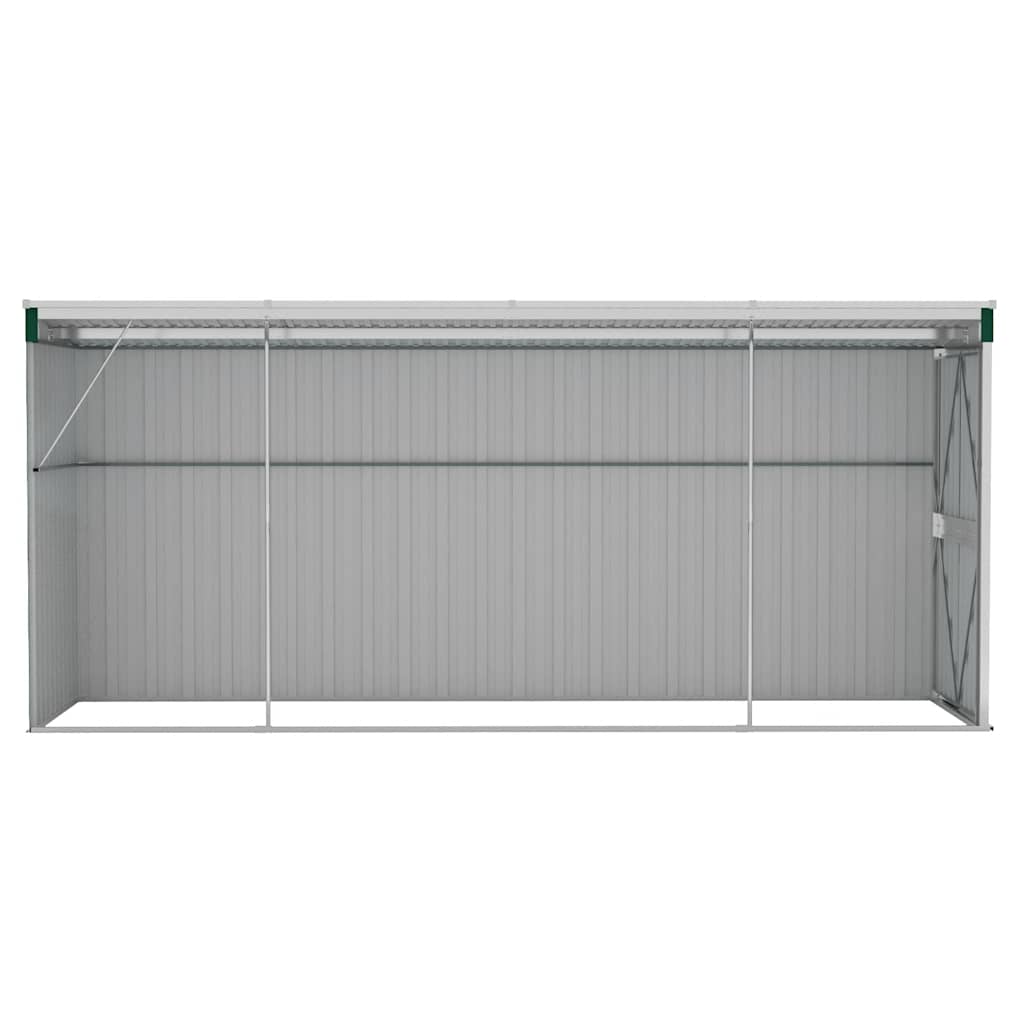 Αποθήκη Κήπου Επιτοίχια Πράσινη 118x382x178 εκ από Γαλβ. Ατσάλι