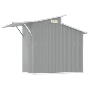 Αποθήκη Κήπου Γκρι 270x130x208,5 εκ. Γαλβανισμένο Ατσάλι