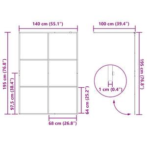 Διαχωριστικό Ντουζιέρας Διαφανές Μαύρο 140 x 195 εκ. Γυαλί ESG - PAKOBAZAAR