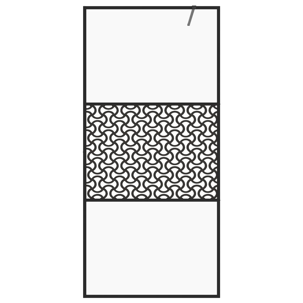 Διαχωριστικό Ντουζιέρας Μαύρο 80 x 195 εκ. Διαφανές Γυαλί ESG - PAKOBAZAAR