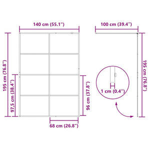 Διαχωριστικό Ντουζιέρας Διαφανές Μαύρο 140 x 195 εκ. Γυαλί ESG - PAKOBAZAAR