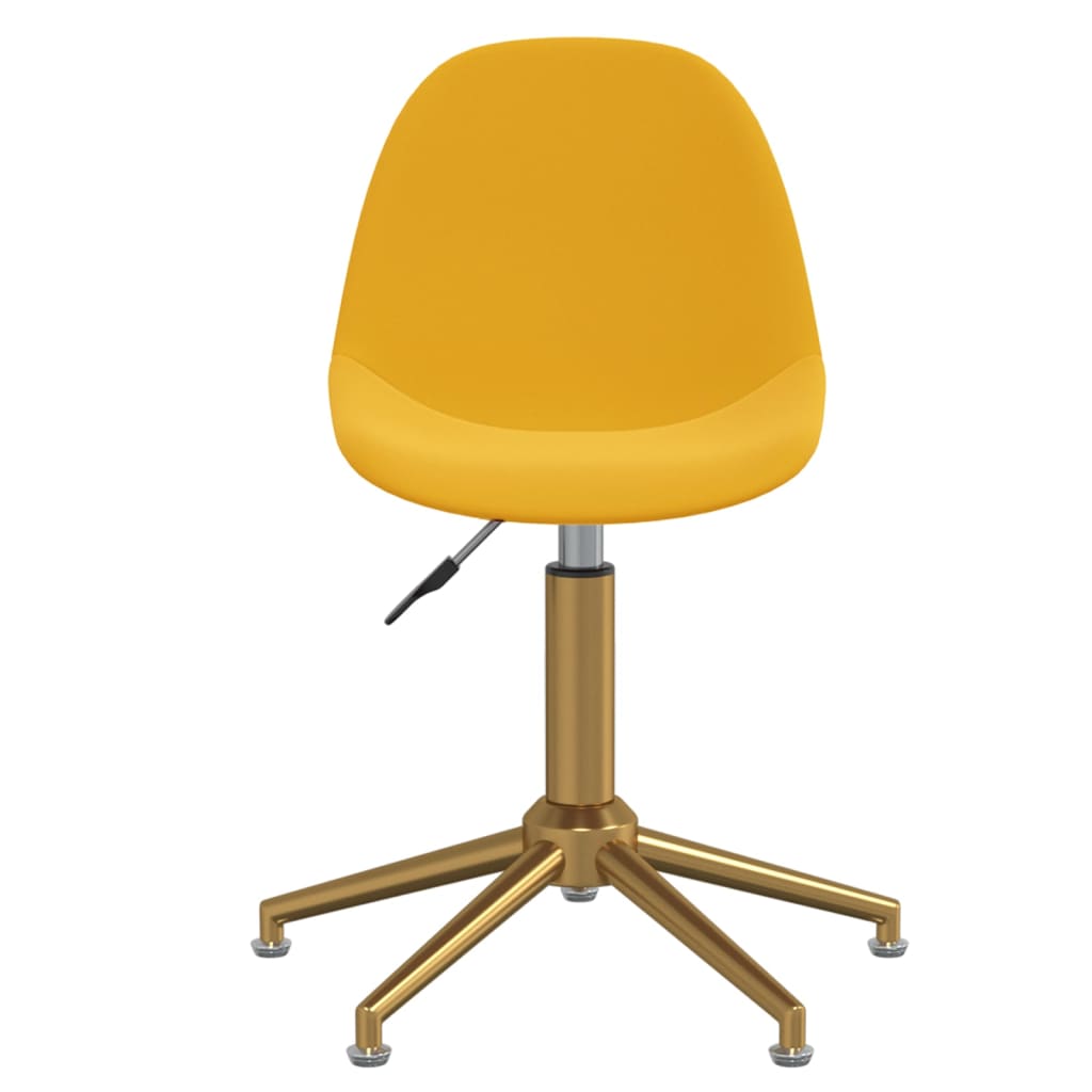 Καρέκλες Τραπεζαρίας Περιστρεφόμενες 2 τεμ Μουσταρδί Βελούδινες