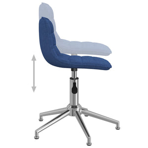 Καρέκλες Τραπεζαρίας Περιστρεφόμενες 2 τεμ. Μπλε Υφασμάτινες