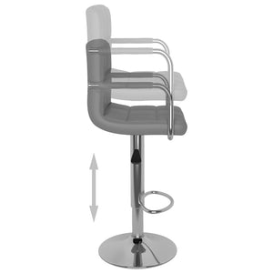 Σκαμπό Μπαρ 2 τεμ. Γκρι από Συνθετικό Δέρμα