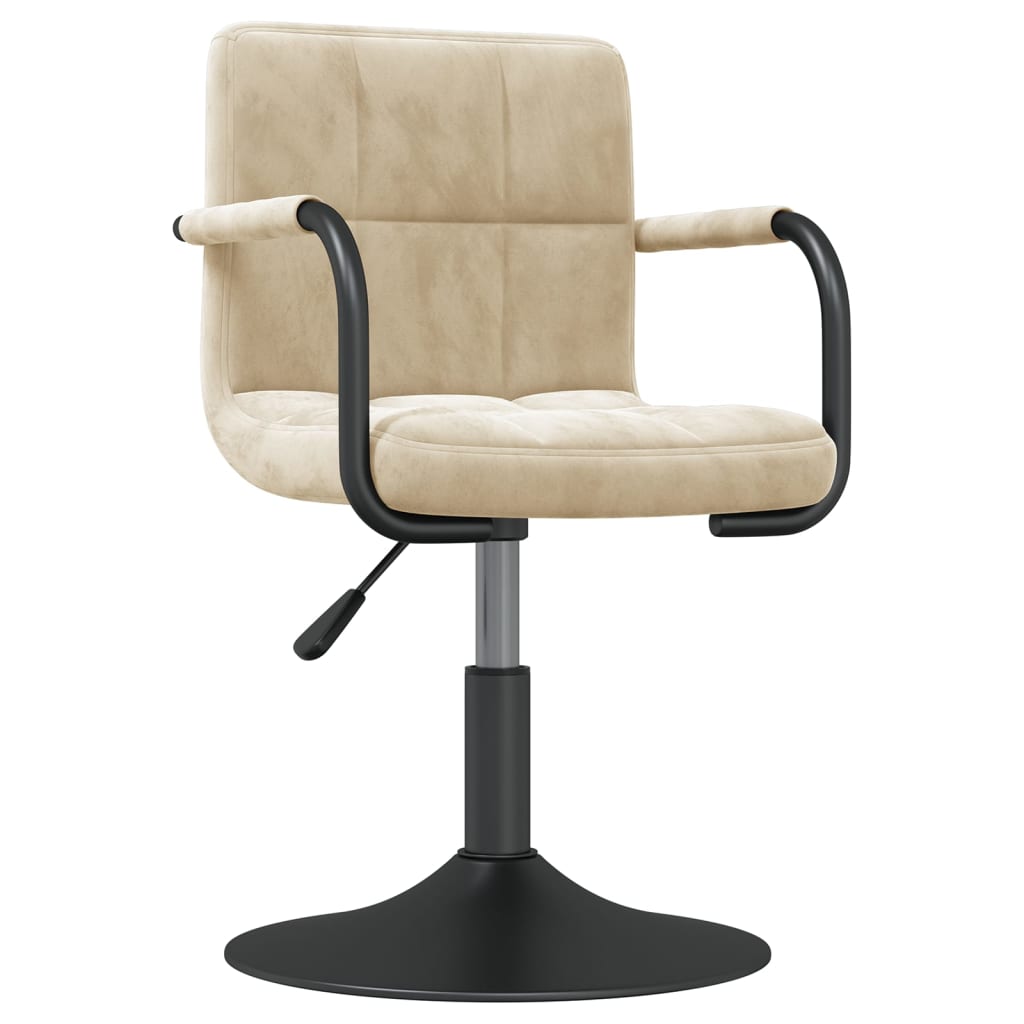 Καρέκλες Τραπεζαρίας Περιστρεφόμενες 2 τεμ. Κρεμ Βελούδινες