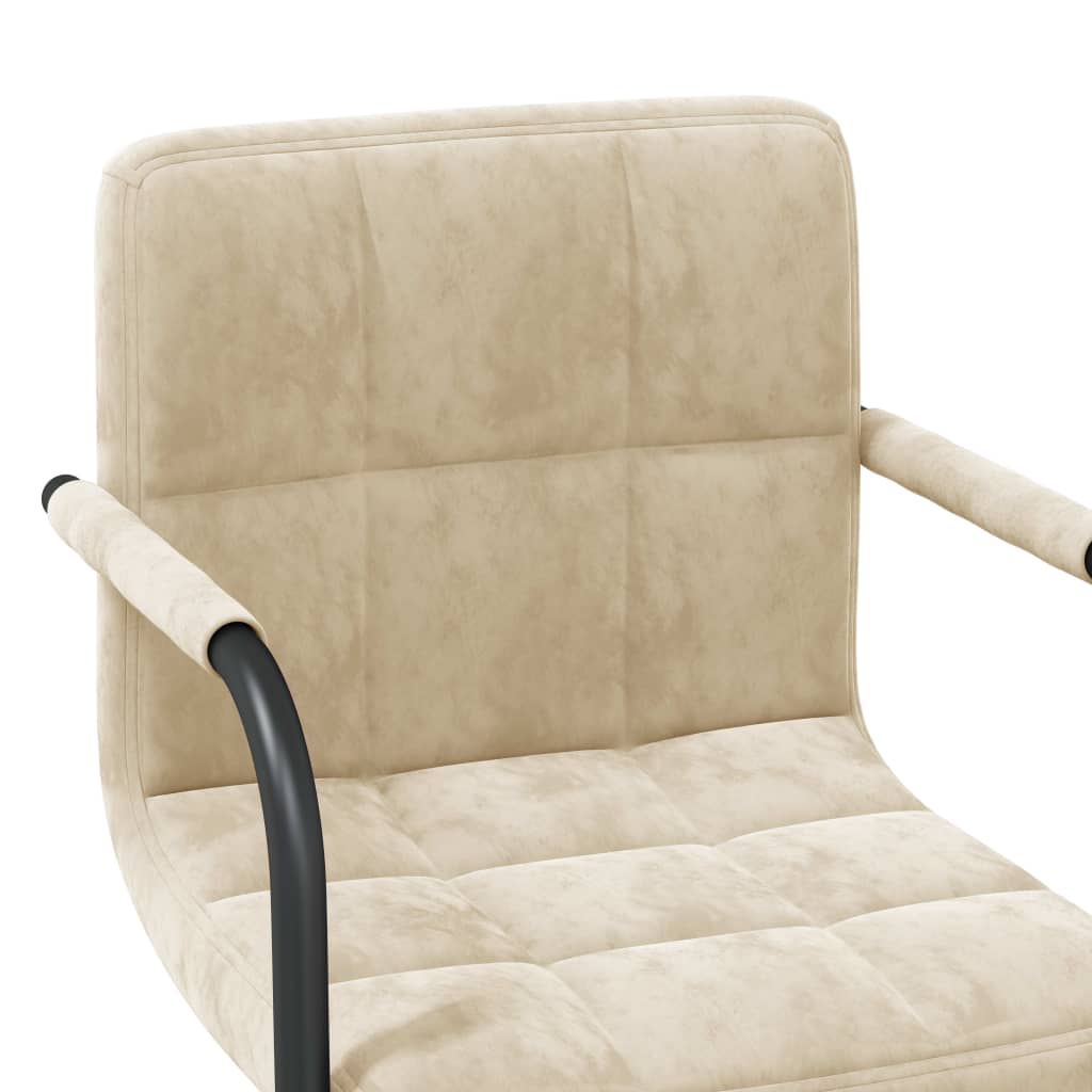 Καρέκλες Τραπεζαρίας Περιστρεφόμενες 2 τεμ. Κρεμ Βελούδινες