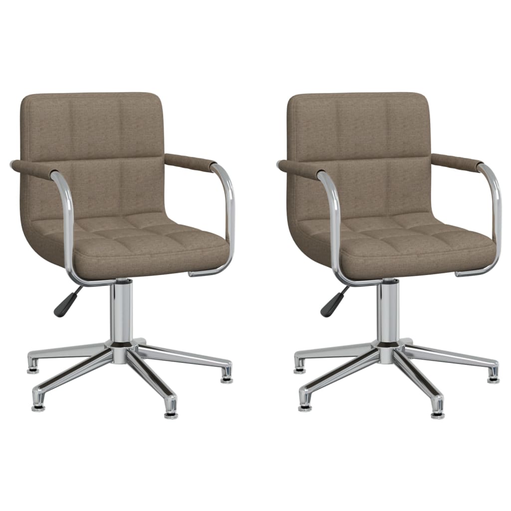 Πολυθρόνες Τραπεζαρίας Περιστρεφόμενες 2 τεμ. Taupe Υφασμάτινες