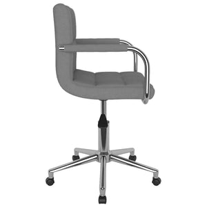 Καρέκλες Τραπεζαρίας Περιστρεφόμενες 2 τεμ Αν. Γκρι Υφασμάτινες