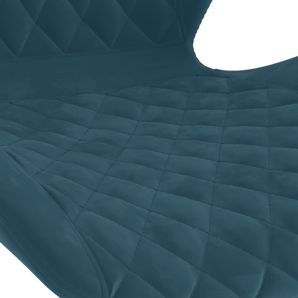 Σκαμπό Μπαρ 2 τεμ. Μπλε Βελούδινα