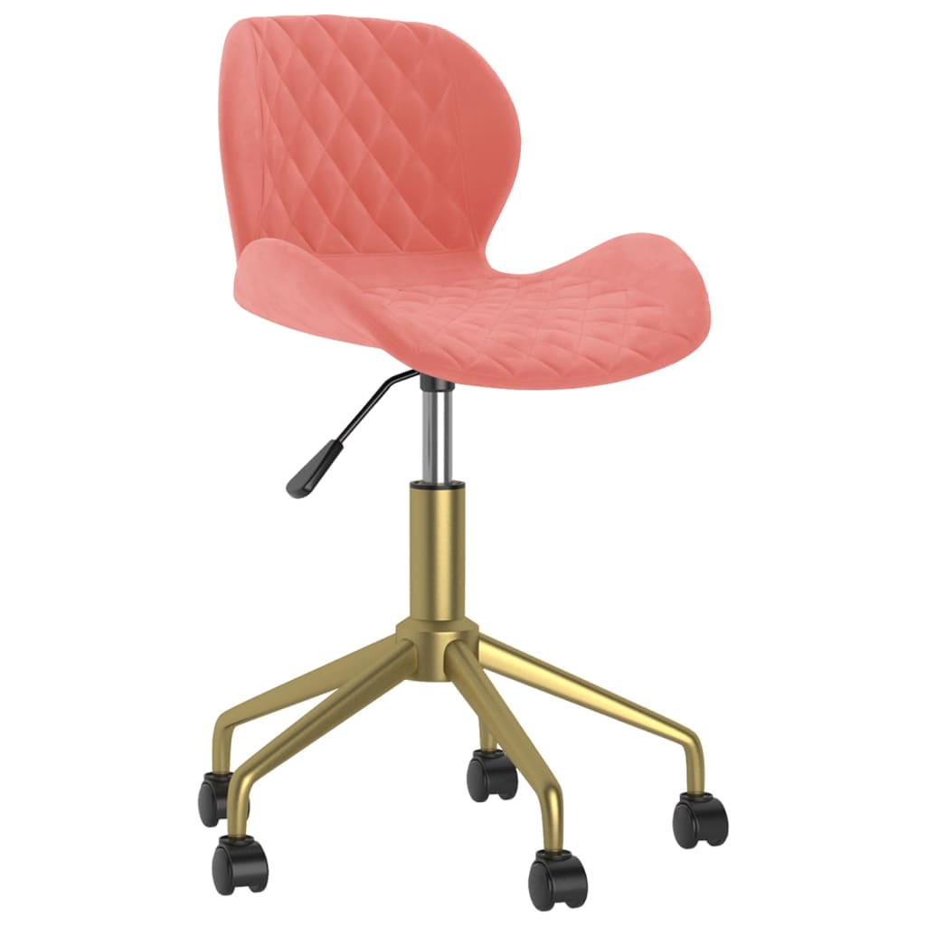 335034  Swivel Dining Chairs 2 pcs Pink Velvet