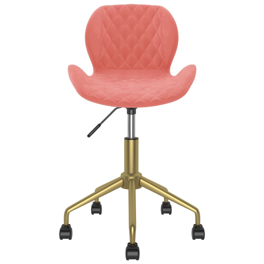 335034  Swivel Dining Chairs 2 pcs Pink Velvet