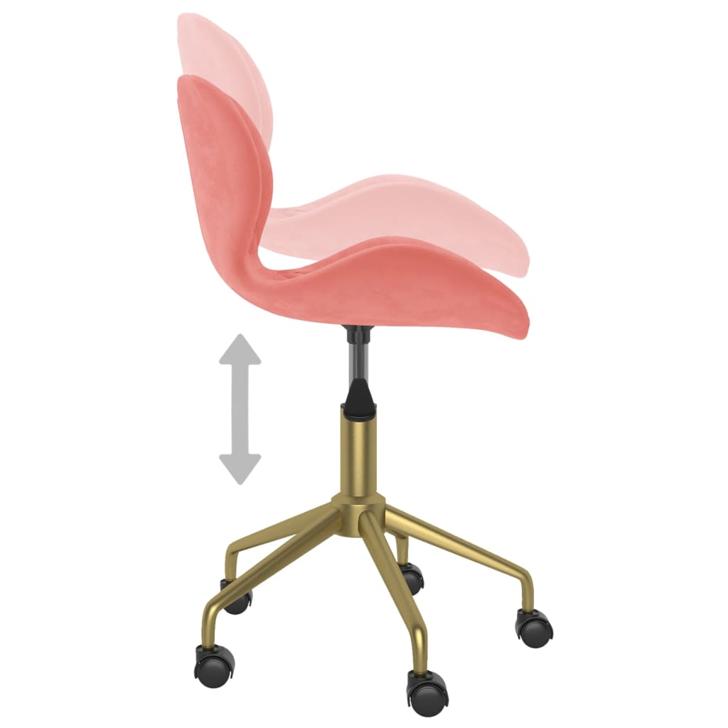 335034  Swivel Dining Chairs 2 pcs Pink Velvet