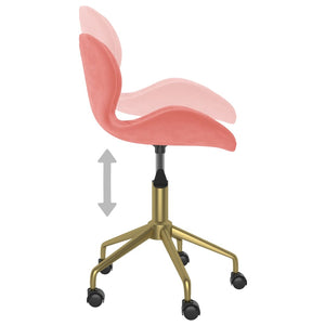 335034  Swivel Dining Chairs 2 pcs Pink Velvet
