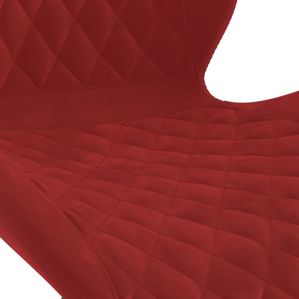 335035  Swivel Dining Chairs 2 pcs Wine Red Velvet