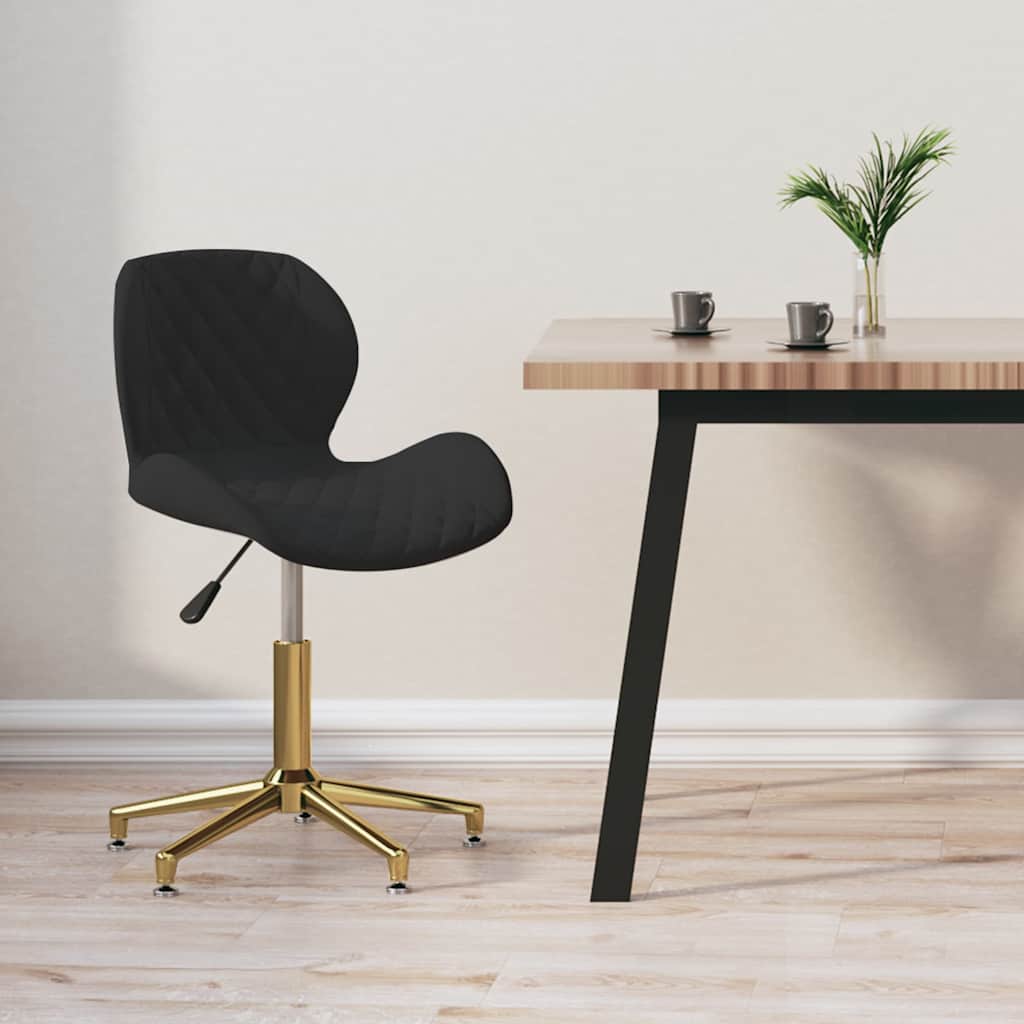 335037  Swivel Dining Chair Black Velvet