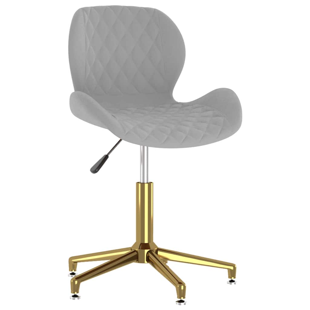 335040  Swivel Dining Chair Light Grey Velvet