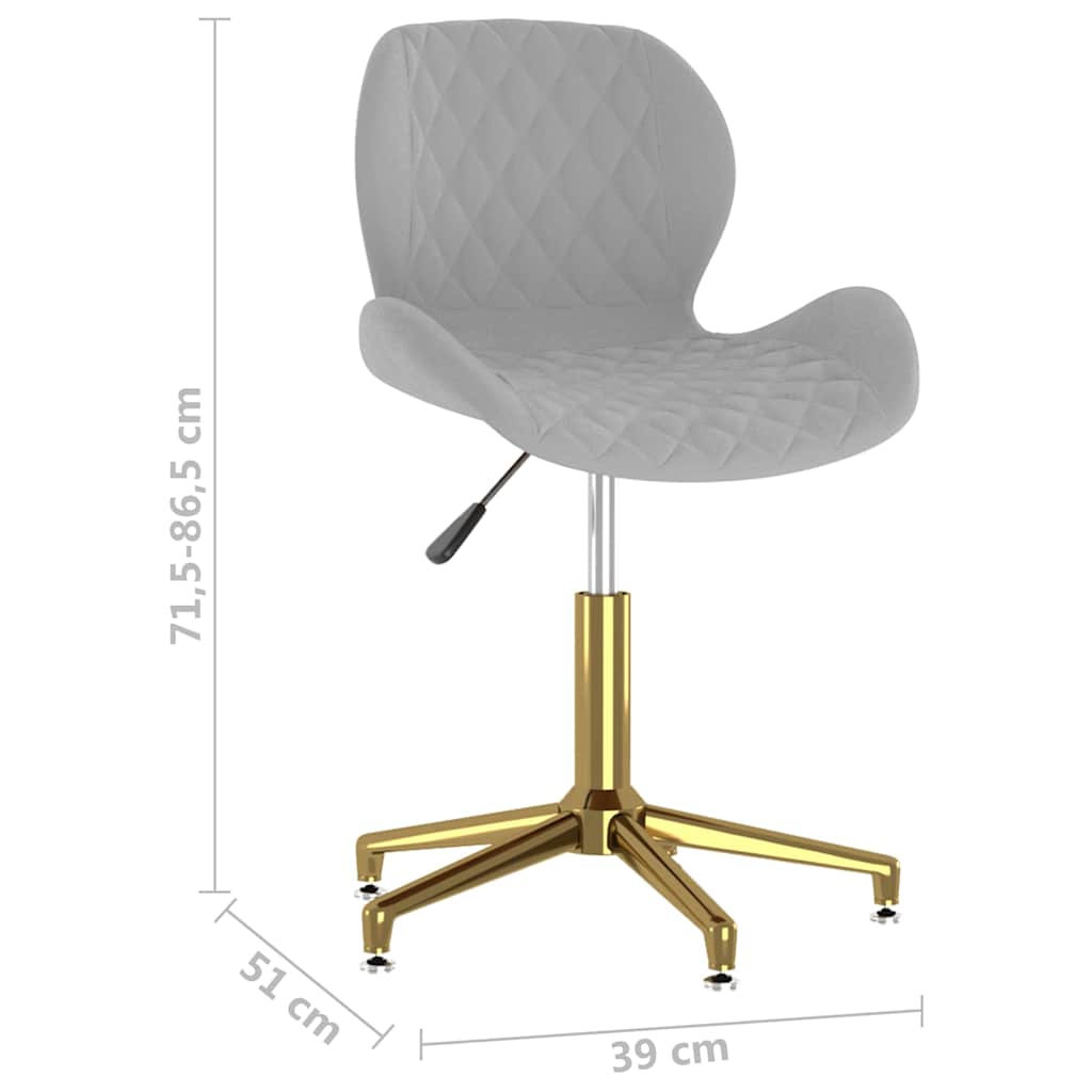 335040  Swivel Dining Chair Light Grey Velvet