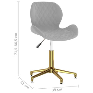 335040  Swivel Dining Chair Light Grey Velvet