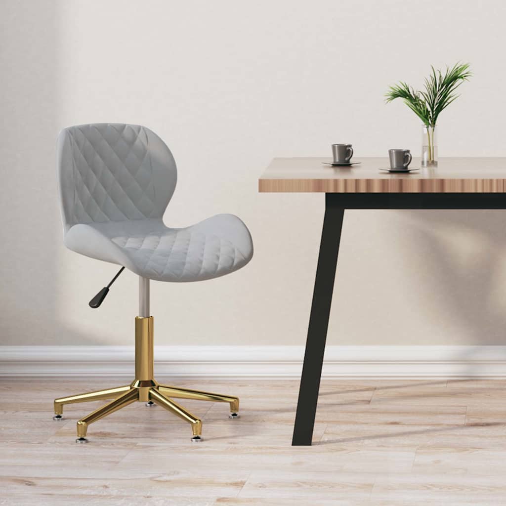335040  Swivel Dining Chair Light Grey Velvet