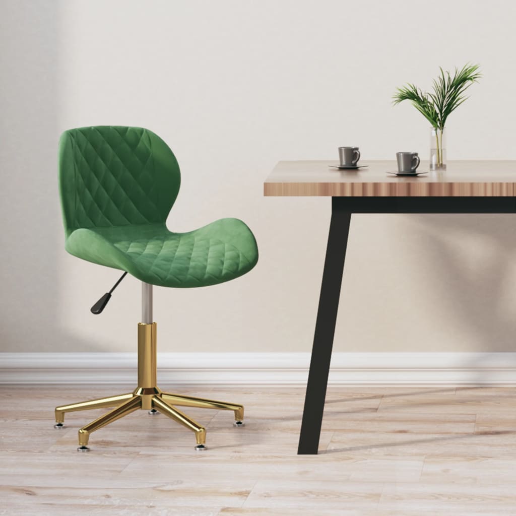 335043  Swivel Dining Chair Dark Green Velvet