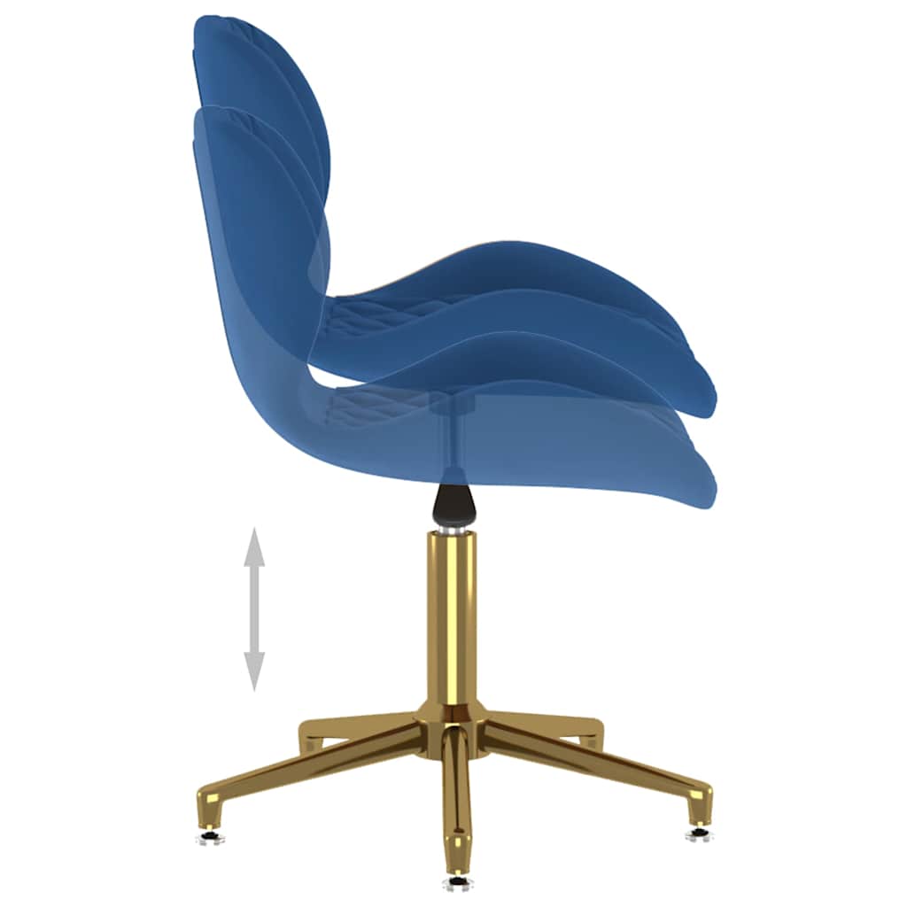335044  Swivel Dining Chair Blue Velvet