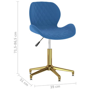 335044  Swivel Dining Chair Blue Velvet