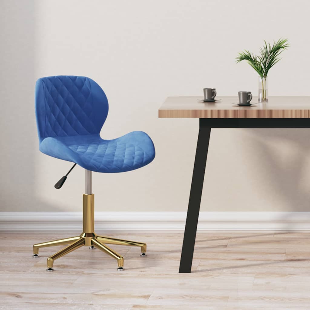 335044  Swivel Dining Chair Blue Velvet