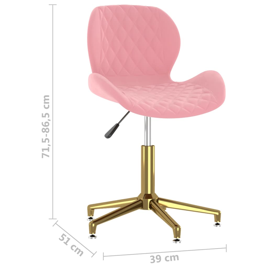 335045  Swivel Dining Chair Pink Velvet